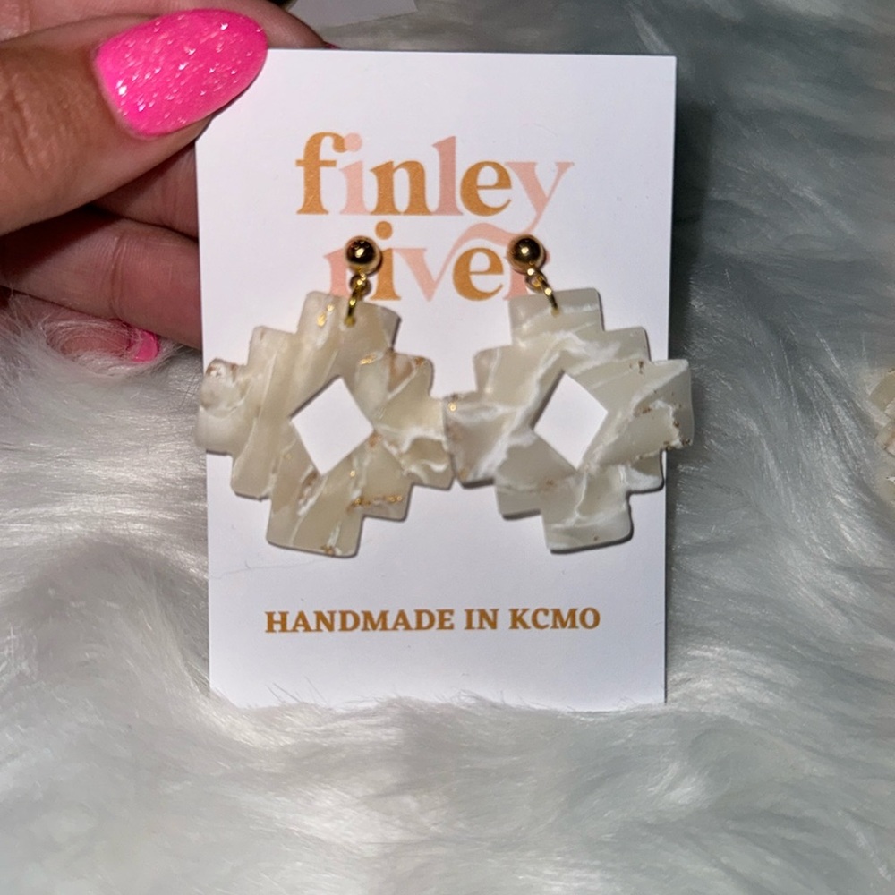 Gold Flake Dangle Earring
